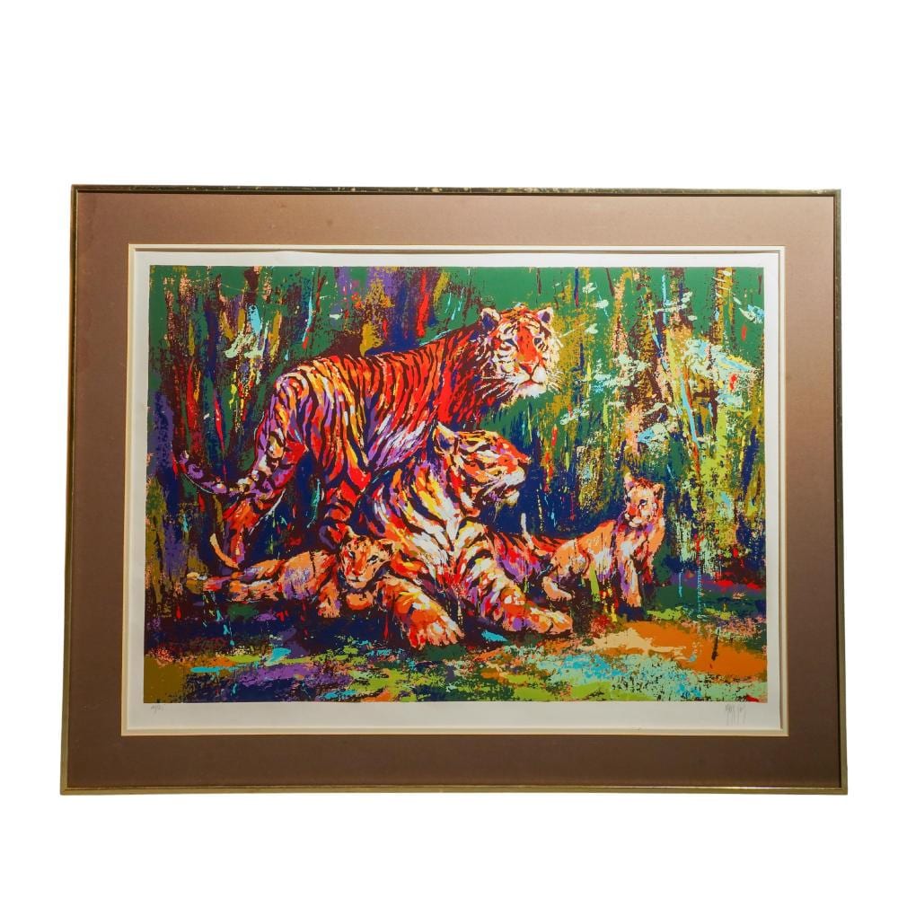 Mark King comparable auction result: mark king 1931 2014 english bengal tiger family serigraph