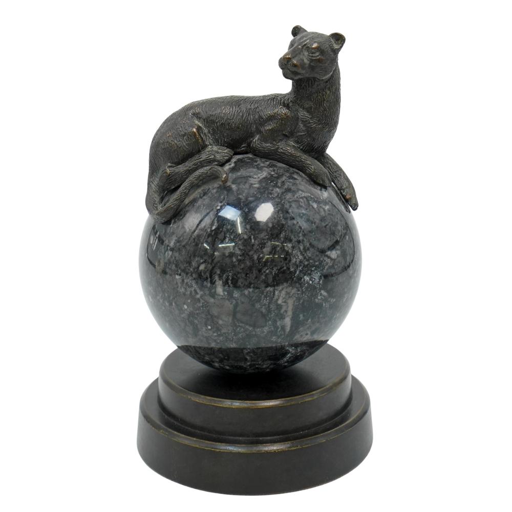 Auction comp thumbnail for Maitland Smith Style Bronze & Marble Leopard Sculpture (Akiba Galleries, Lot 216)