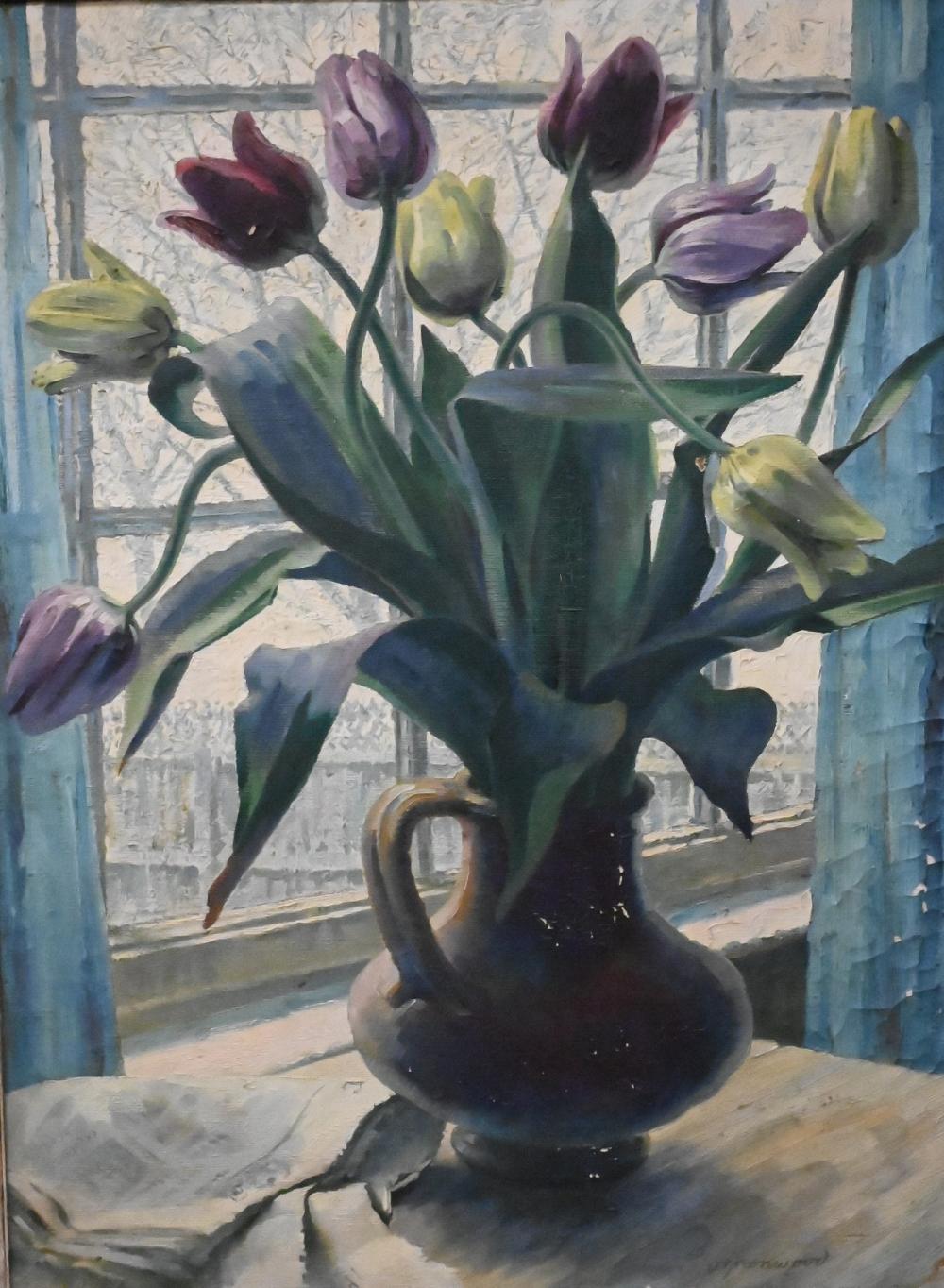 Orlando Greenwood comparable auction result: orlando greenwood british 1892 1989 still life with vase of tulips oil on canvas signed lower right o greenwood 29 1 2 x 22 1 2