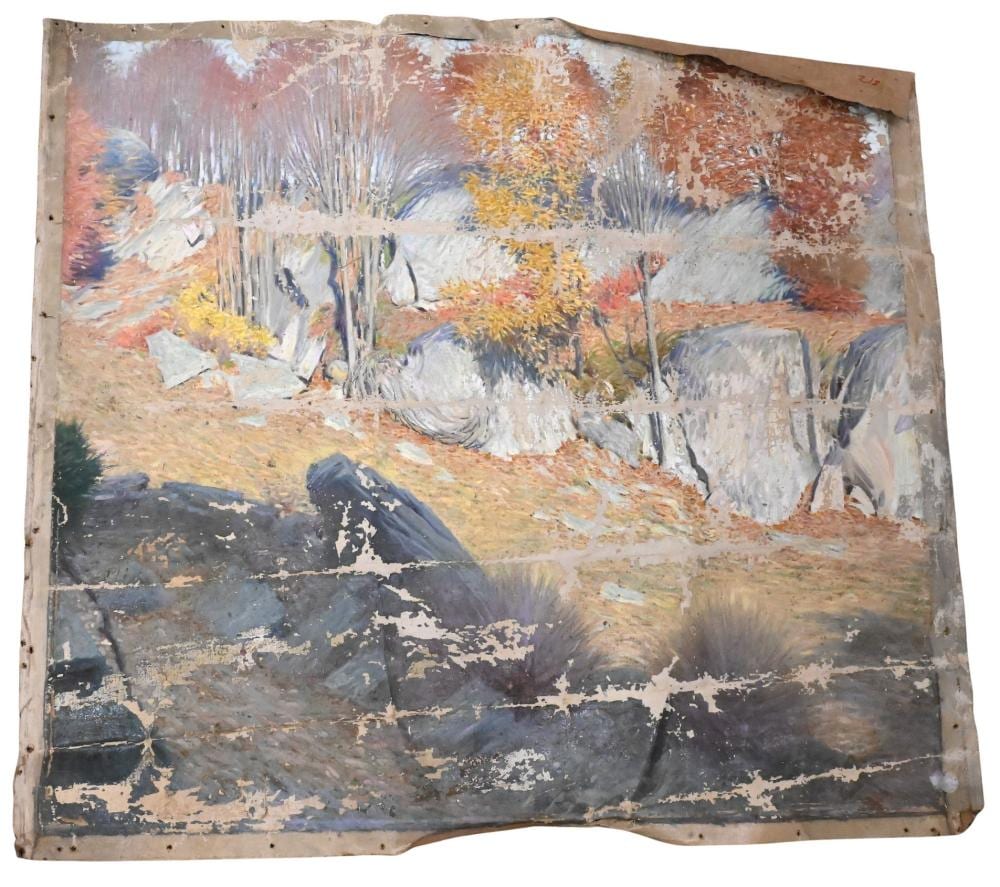 Frank Vincent DuMond comparable auction result: frank vincent dumond american 1865 1951 autumn in lyme oil on loose canvas signed lower left frank dumond 28 x 30