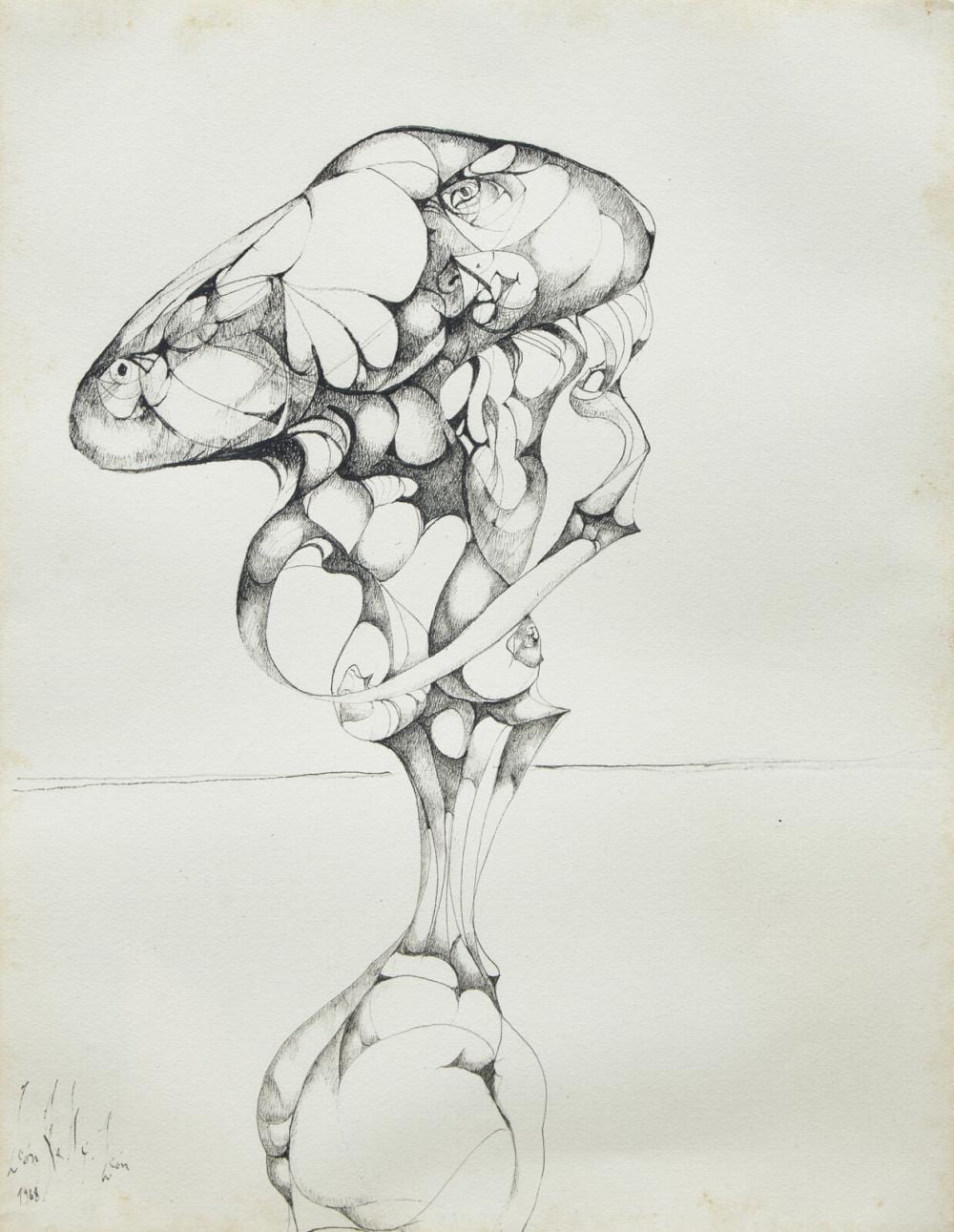 Leon Kelly comparable auction result: leon kelly american 1901 1982 solitary girl 1968