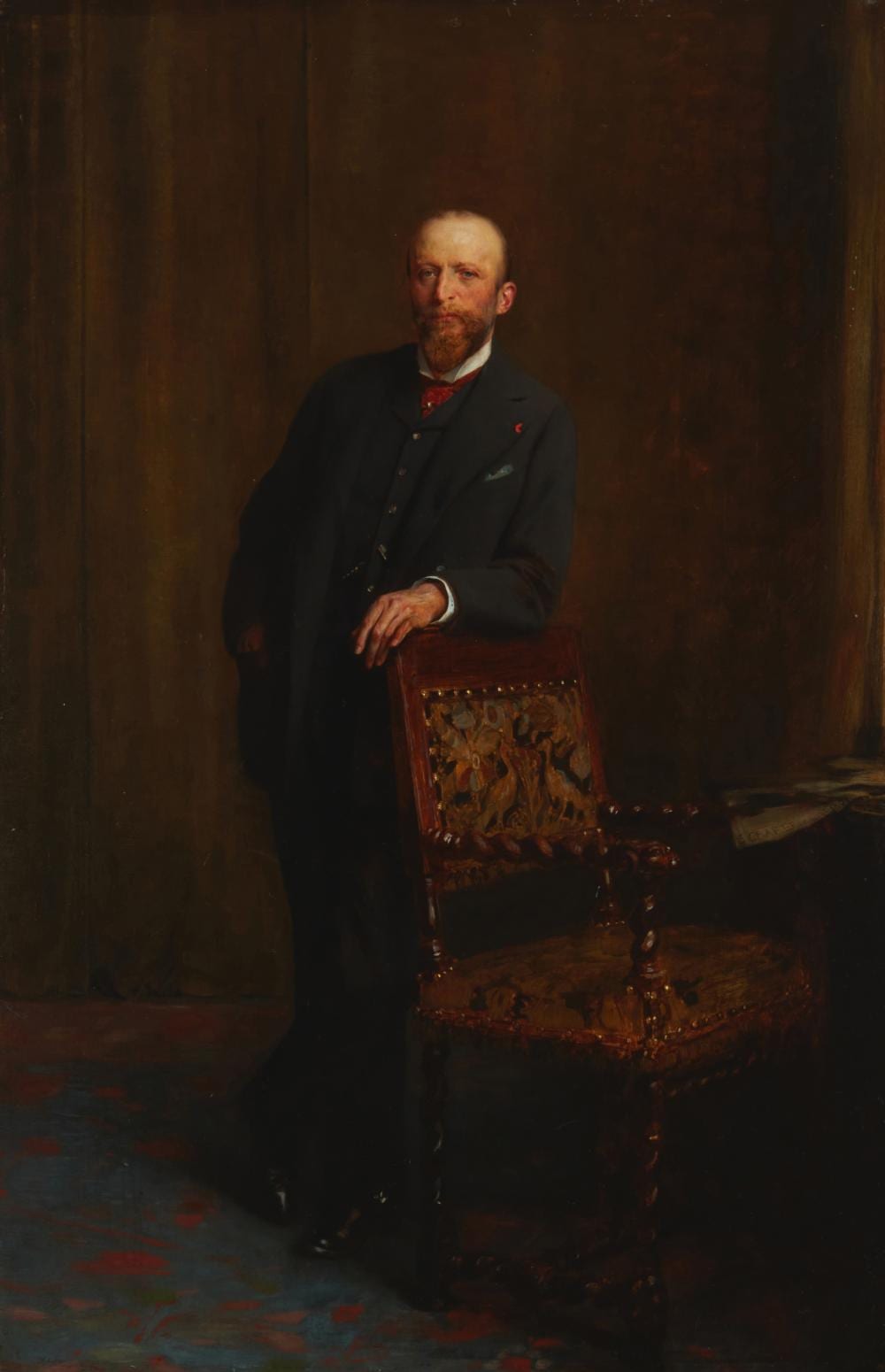 Eduard Charlemont comparable auction result: eduard charlemont 1848 1906 portrait of a standing gentleman 1891