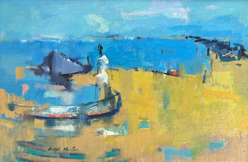 Joseph Kaplan comparable auction result: joseph kaplan 1900 1982 provincetown breakwater oil on panel 12 x 18 14 1 2 x 20 1 2 framed
