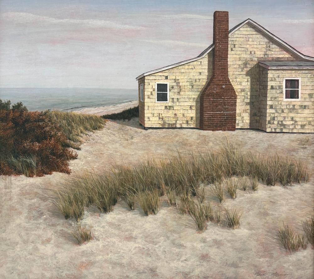 Mark Meunier comparable auction result: mark meunier 1949 2017 view of the sea 1991 egg tempera 13 x 15 17 x 18 framed