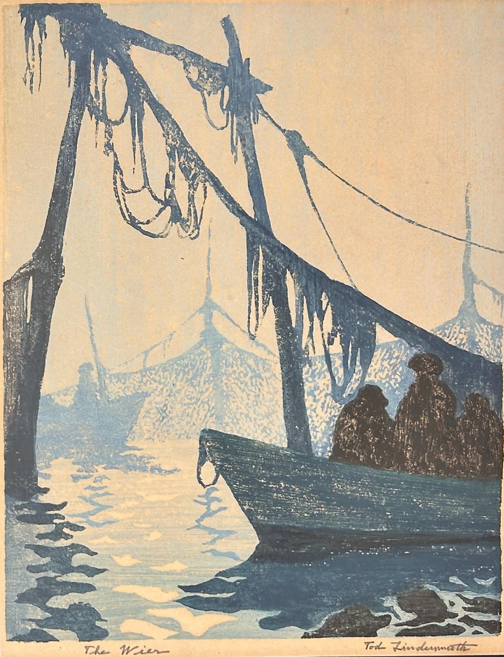 Tod Lindenmuth comparable auction result: tod lindenmuth 1885 1976 the weir wood engraving 14 x 11 image 21 1 2 x 18 1 4 framed
