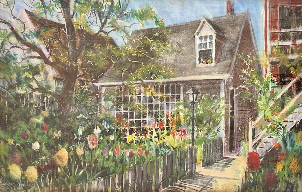 Harvey Dodd comparable auction result: harvey dodd 1933 2011 commercial street garden 1990 pastel 25 x 39 sight 41 x 53 framed