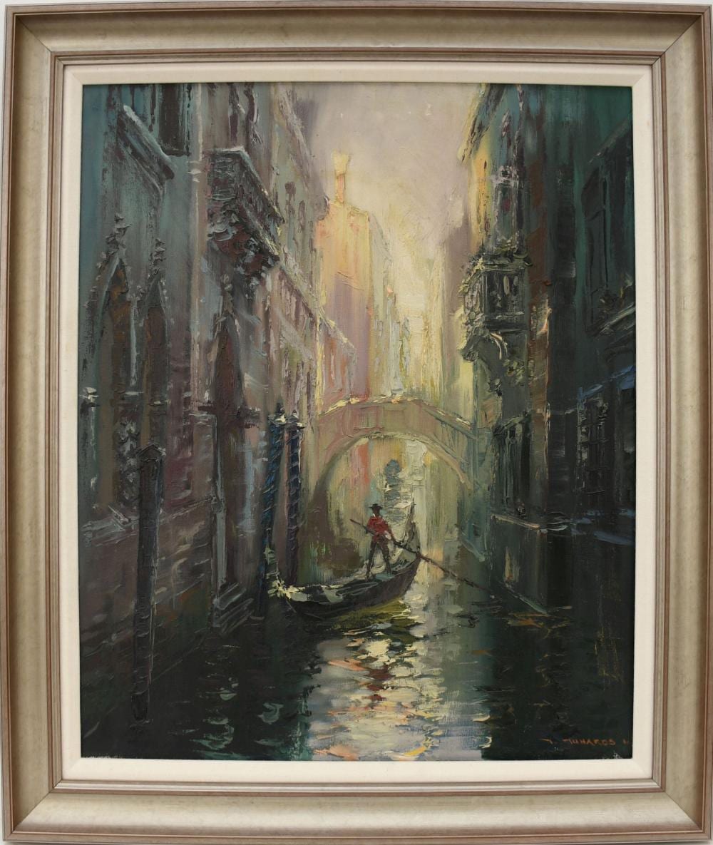 Stephen Juharos comparable auction result: stephen juharos hungarian american 1913 2010 venice canal scene 24 x 20 inches frame size 29 x 25