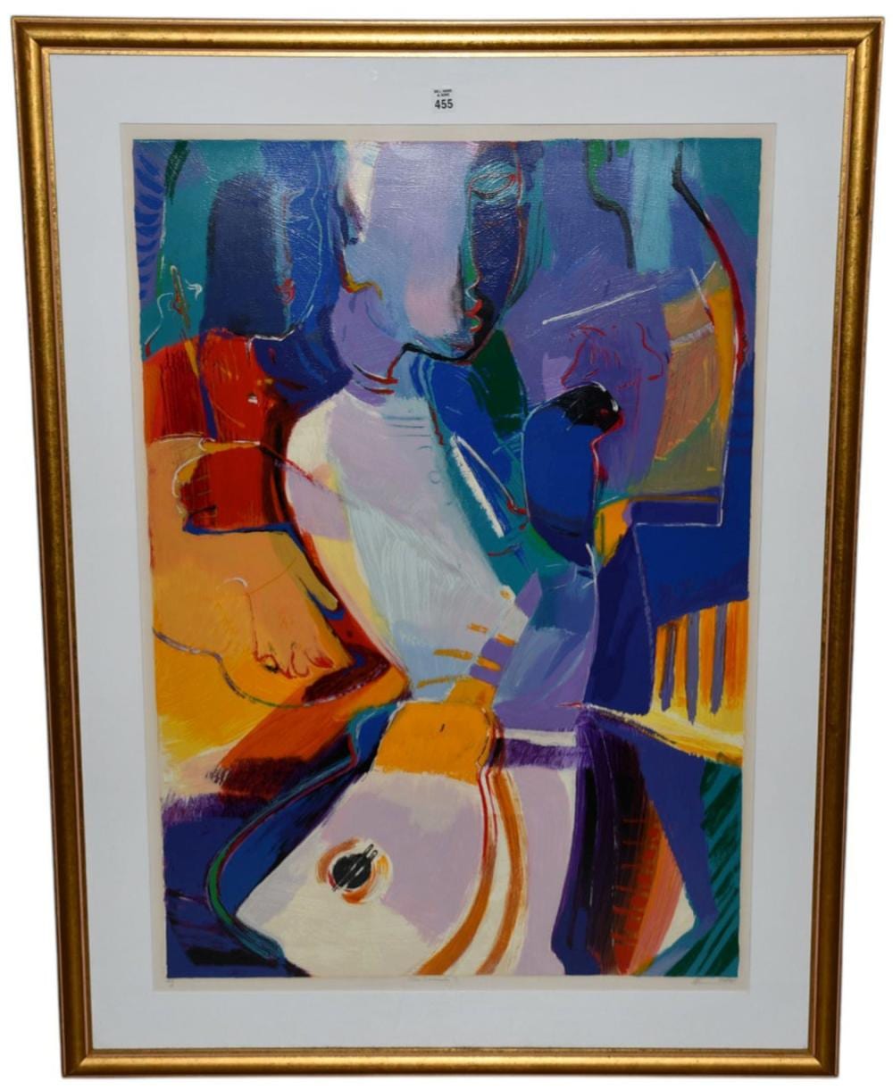 Ali Golkar comparable auction result: ali golkar iranian american b 1948 blue serenade ii serigraph artist proof 15 35 signed in pencil lower right