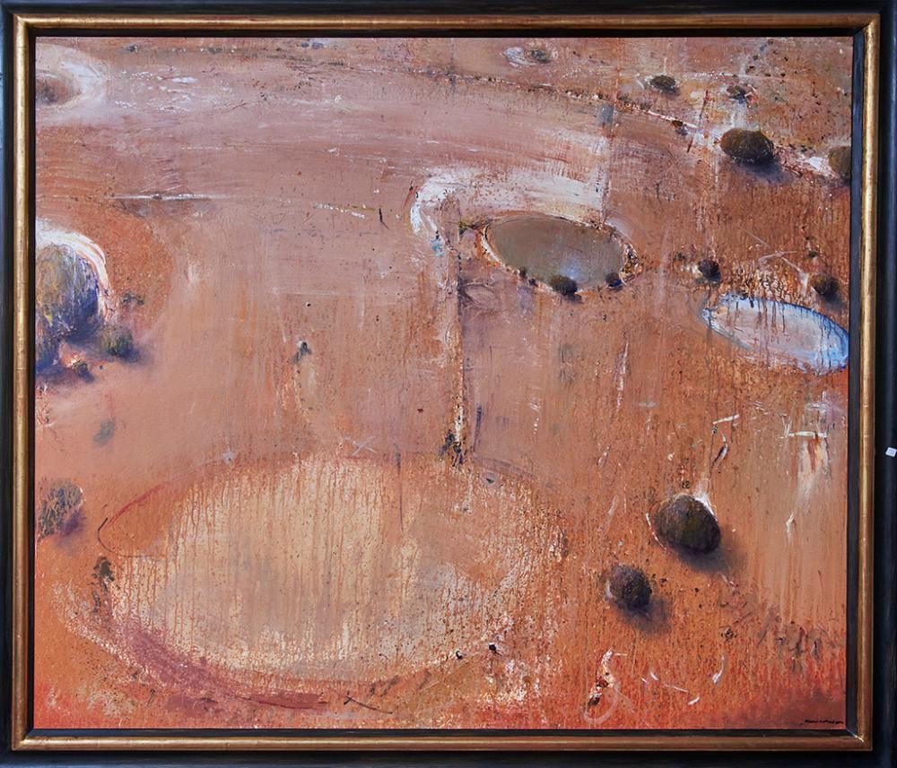 Ken Johnson comparable auction result: ken johnson australian 1950 semi arid 2000 oil on canvas 174cm x 190cm