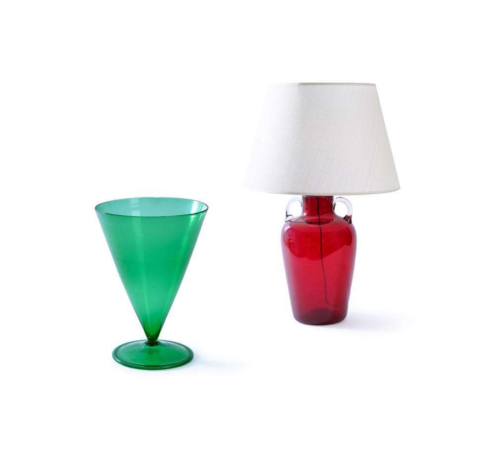 ATTRIBUTED TO VITTORIO ZECCHIN (1878-1947 ), A GREEN MURANO VASE, EARLY OR MID 20TH CENTURY sold by Dreweatts 1759 Fine Sales, lot 34 — auction record photograph