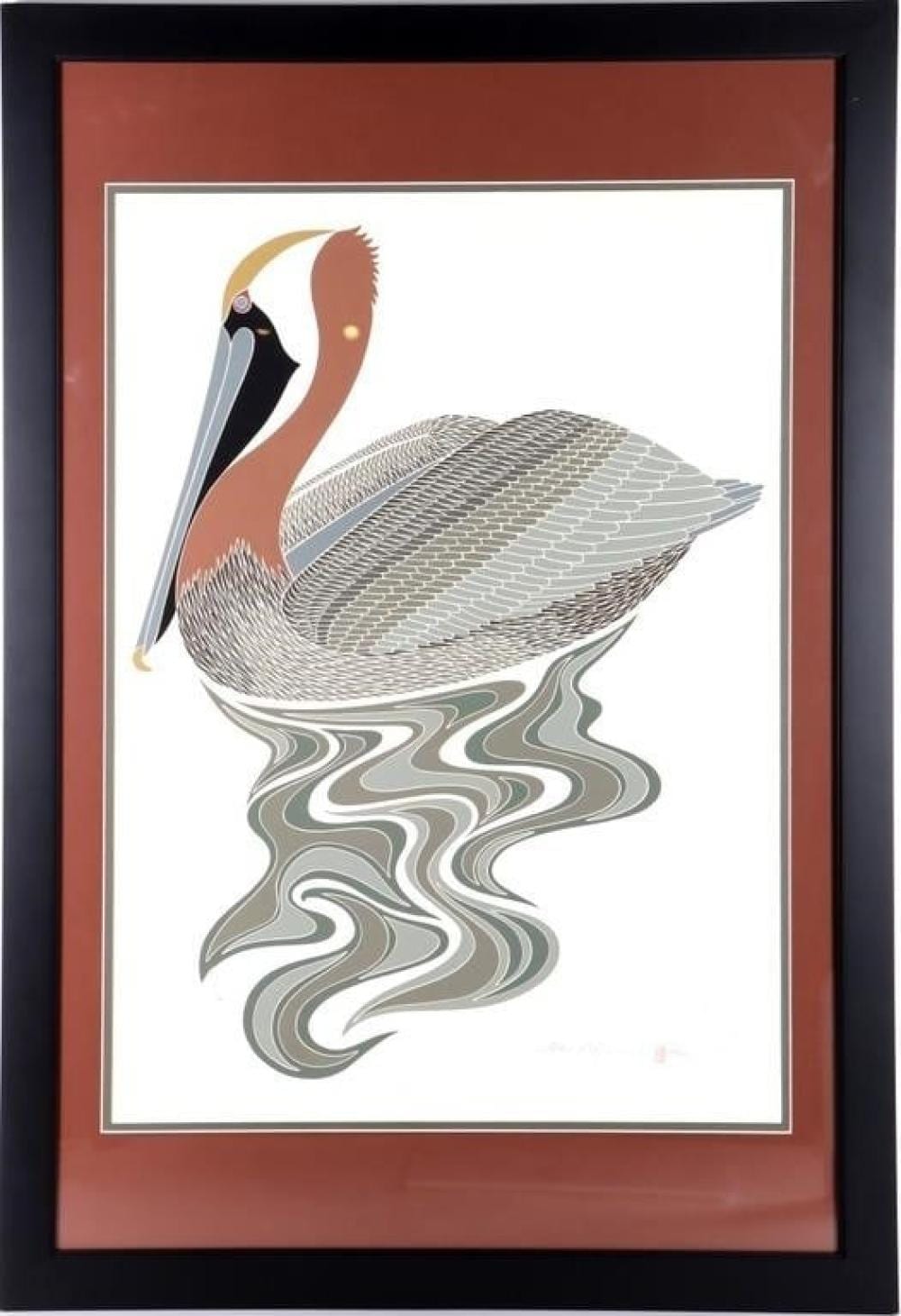Ikki Matsumoto comparable auction result: ikki matsumoto brown pelican serigraph print