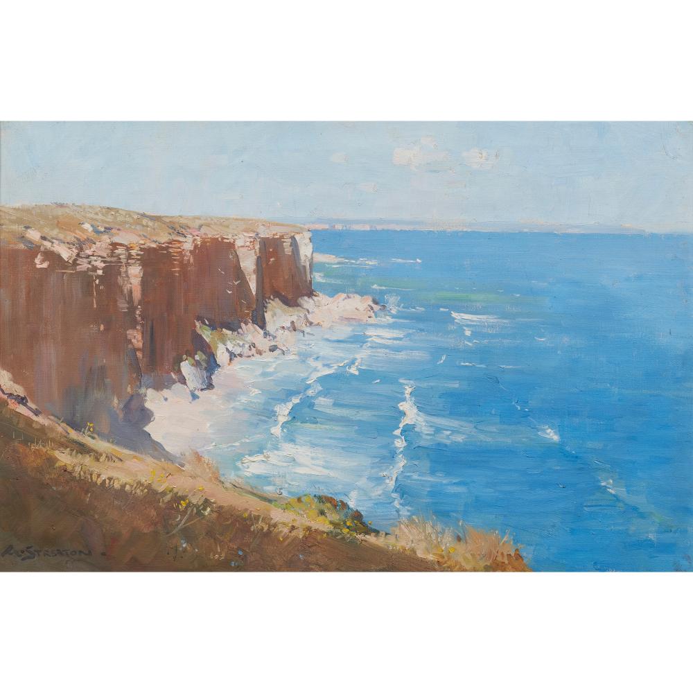 ARTHUR STREETON (1867-1943) Ramparts Face the Ocean 1932 (also known as Southern Ocean) oil on canvas 50 x 75cm sold by Leonard Joel, lot 22 — auction record photograph