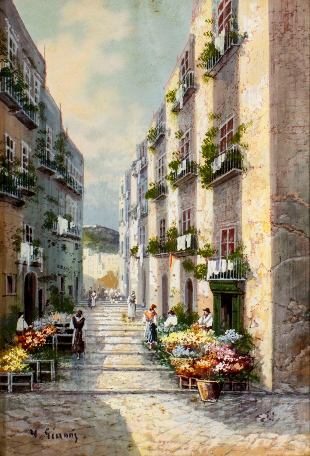 Yves Gianni comparable auction result: yves gianni italy 19 20c watercolor painting antique