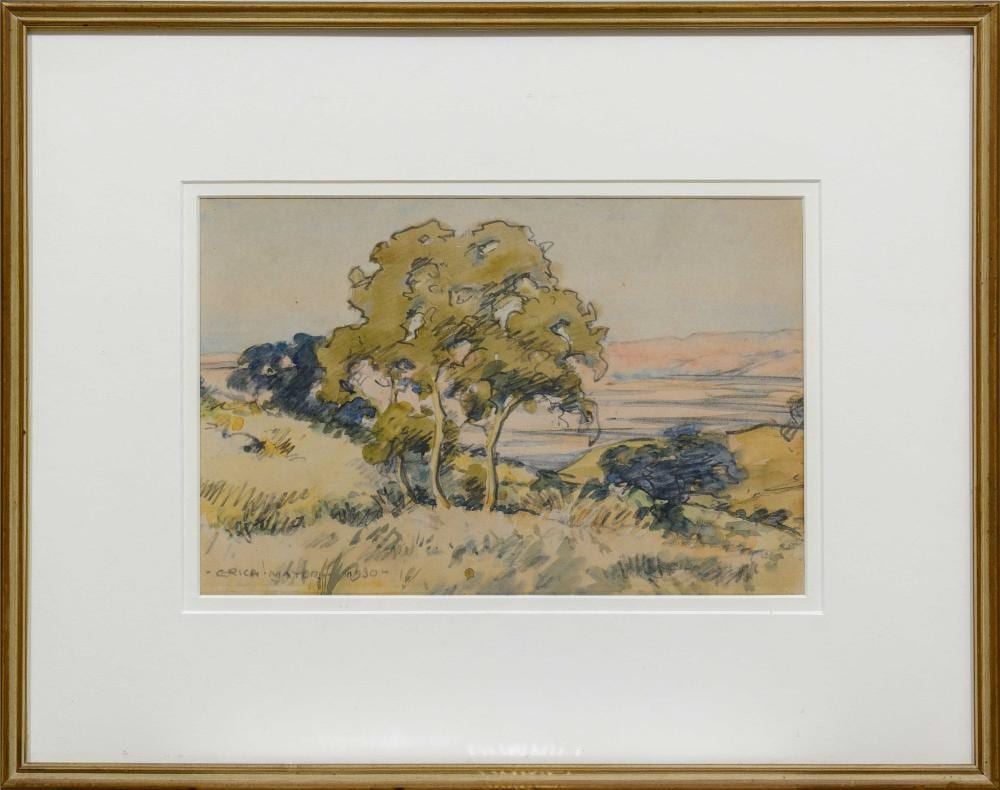 Erich Mayer comparable auction result: erich mayer sa 1876 1960 mixed media landscape with trees signed dated 1930 15 x 22