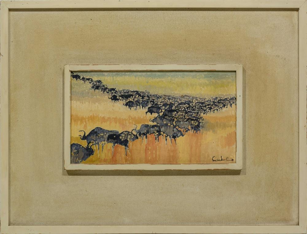 Gordon Vorster comparable auction result: gordon vorster sa 1924 1988 oil wildebeest signed 19 x 34