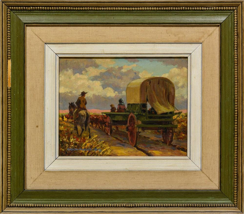 Erich Mayer comparable auction result: erich mayer sa 1876 1960 oil on trek signed dated 1912 titled verso 20 x 25