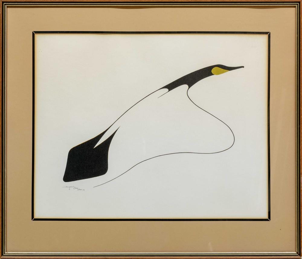 Benjamin Chee Chee comparable auction result: benjamin chee chee canadian 1944 1977 lithograph proud male signed dated 77 in the plate 47 x 59 sheet size