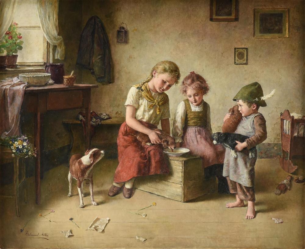 edmund adler austrian 1876 1965 happy playmates 20th century 22 x 27 1 4 in 55 9 x 69 2 cm frame 29 1 2 x 34 1 4 in 74 9 x 87 cm · Simpson Galleries, LLC · 2025-09-13 Edmund Adler comparable auction result: edmund adler austrian 1876 1965 happy playmates 20th century 22 x 27 1 4 in 55 9 x 69 2 cm frame 29 1 2 x 34 1 4 in 74 9 x 87 cm