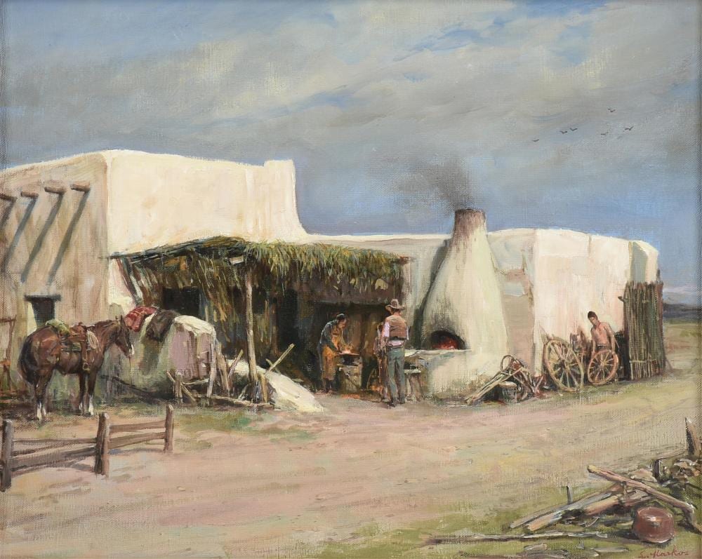 lajos markos american texas 1917 1993 the blacksmith 20th century 16 x 20 in 40 6 x 50 8 cm frame 24 x 28 in 61 x 71 1 cm · Simpson Galleries, LLC · 2025-09-13 Lajos Markos comparable auction result: lajos markos american texas 1917 1993 the blacksmith 20th century 16 x 20 in 40 6 x 50 8 cm frame 24 x 28 in 61 x 71 1 cm