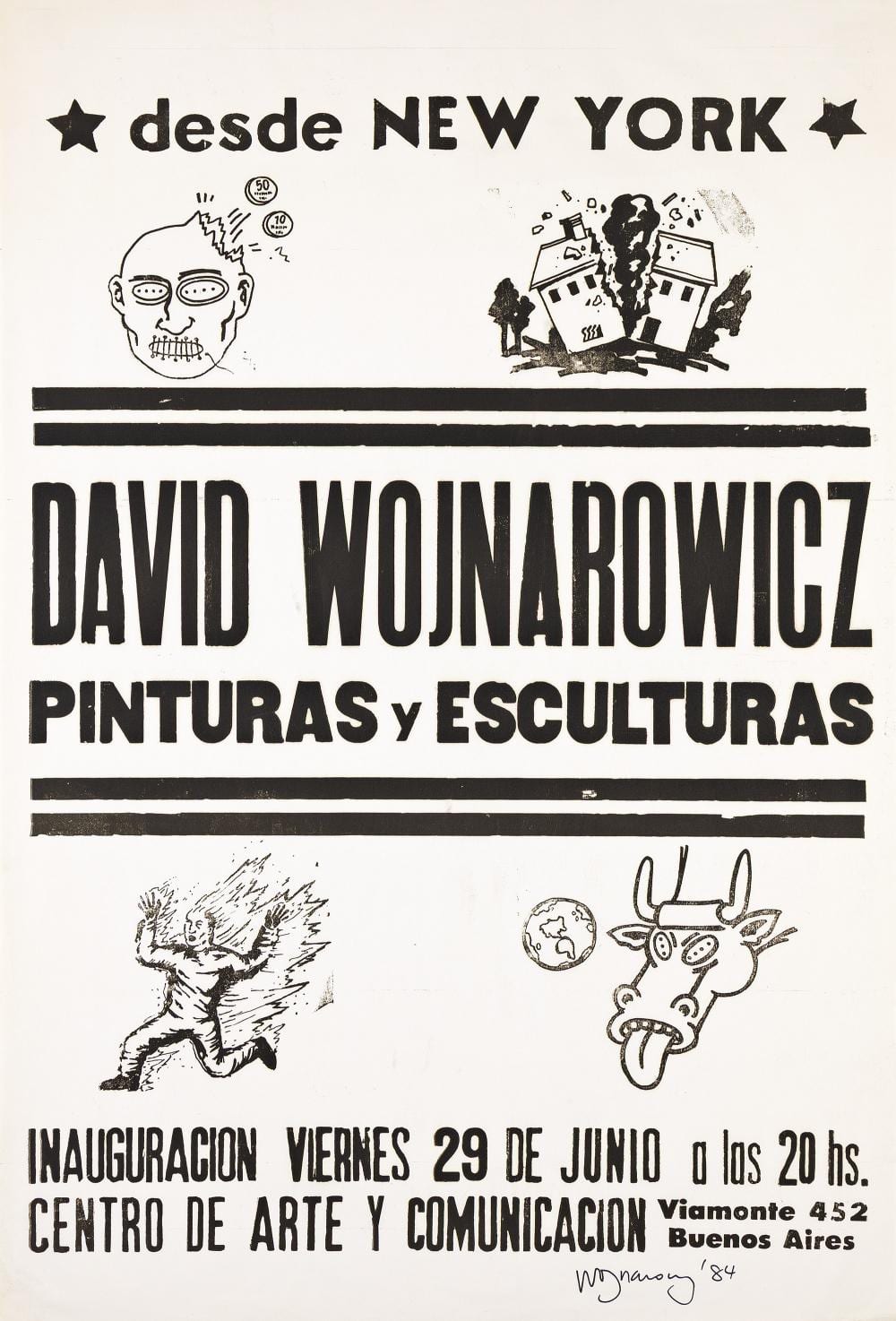 David Wojnarowicz comparable auction result: david wojnarowicz desde new york silkscreen poster 1982