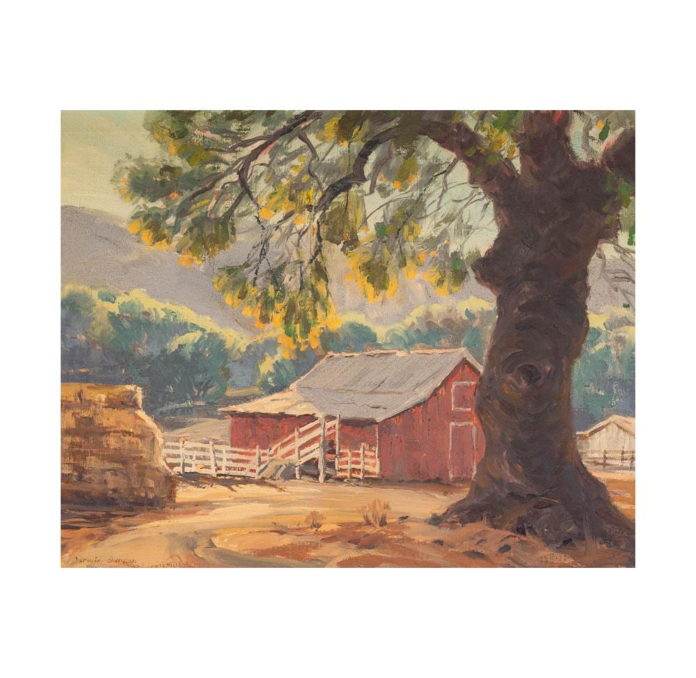Darwin William Duncan comparable auction result: darwin william duncan 1905 2002 red barn in landscape