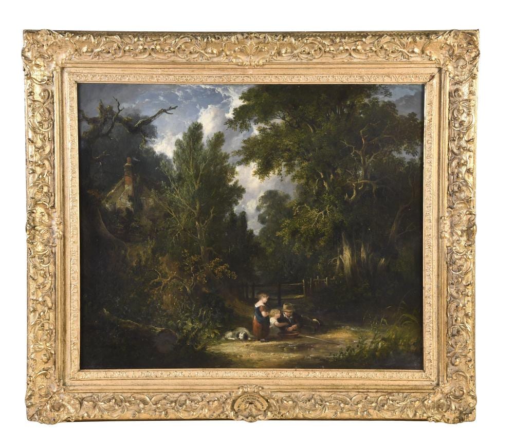 William Frederick Witherington comparable auction result: a good mid 19th century oil on canvas titled young anglers by william frederick witherington