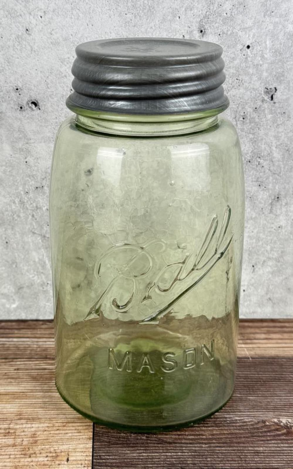 Antique Lime Green Ball Mason Jar sold by Davis Brothers Auction, lot 18 — auction record photograph