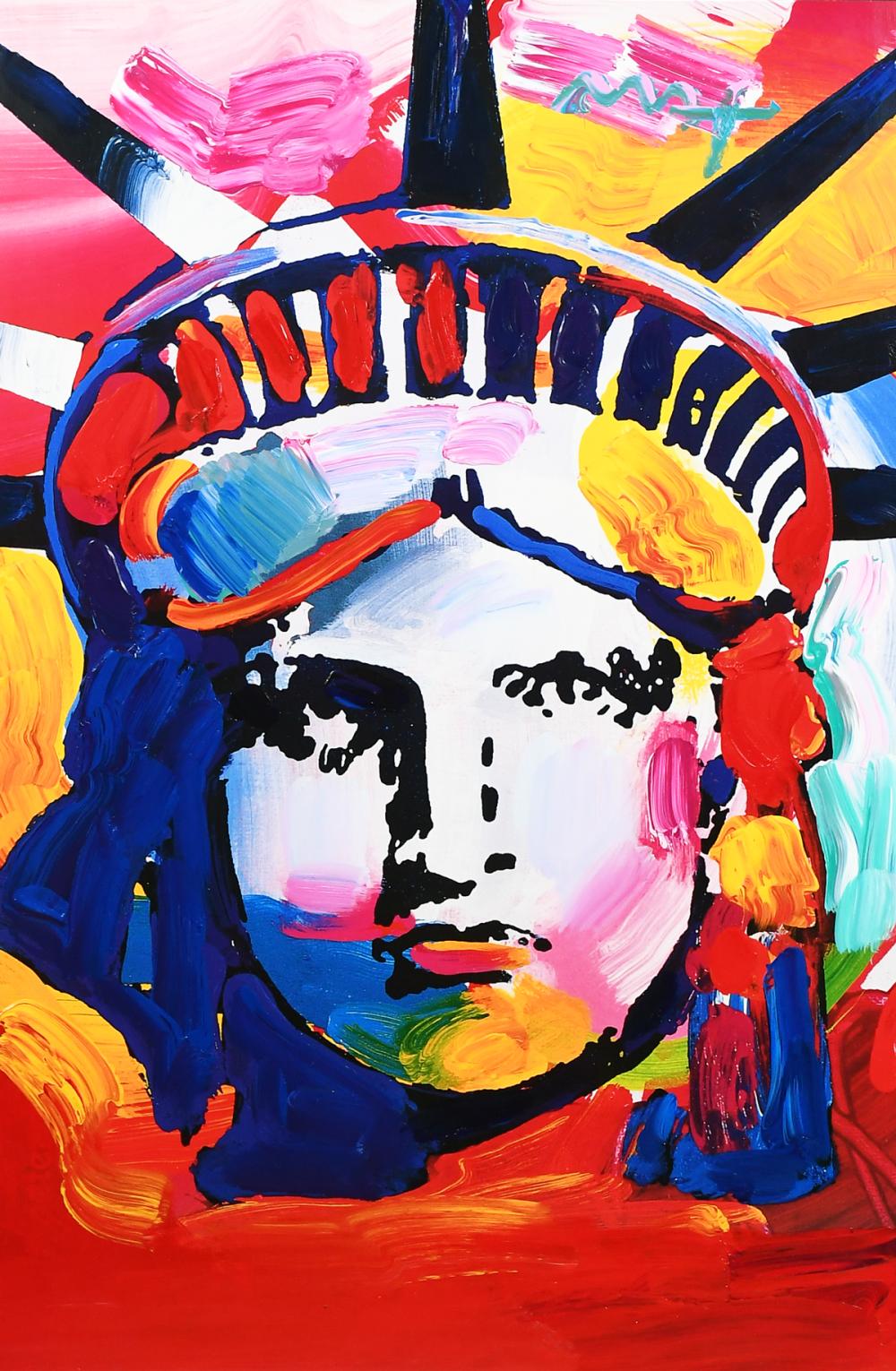 PETER MAX "LIBERTY HEAD" ORIGINAL MIXED MEDIA ARTWORK sold by Burchard Galleries Inc, lot 1046 — auction record photograph