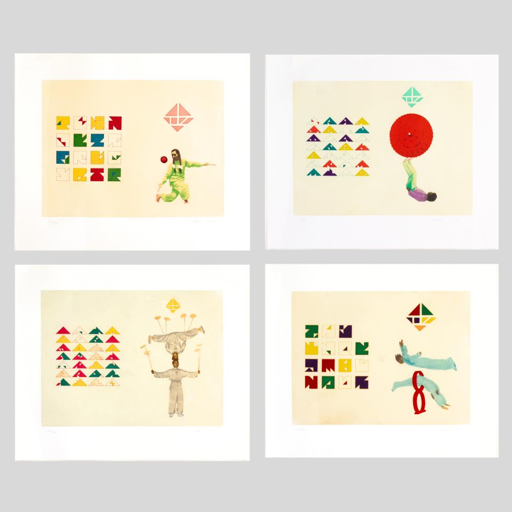 Hung Liu comparable auction result: hung liu 4 piece permutation series aquatints