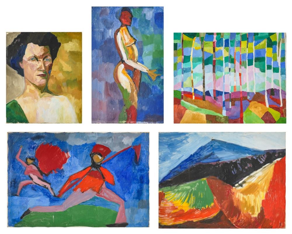 Frank Wallace comparable auction result: frank wallace vt 1918 2003 five canvases