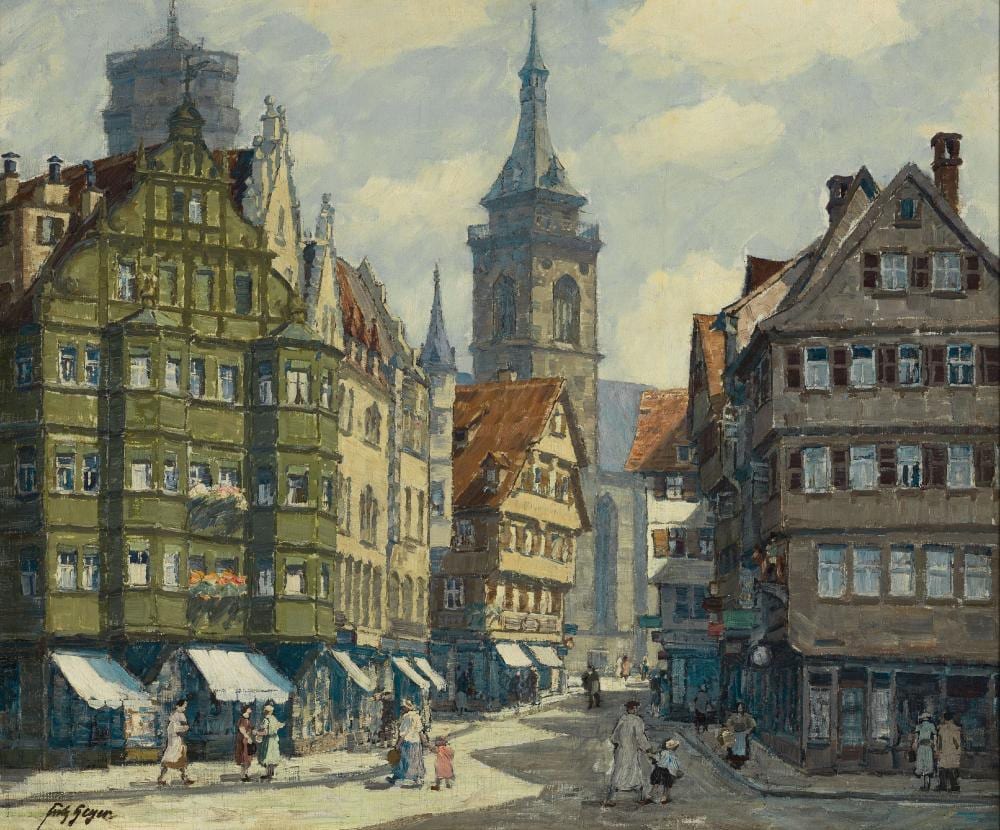 Fritz Geyer comparable auction result: fritz geyer 1875 nuremberg 1947 t bingen view from