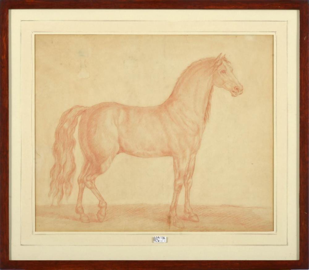 Adam Frans van der Meulen comparable auction result: cheval sanguine sur papier verg suiveur d adam fran ois van der meulen