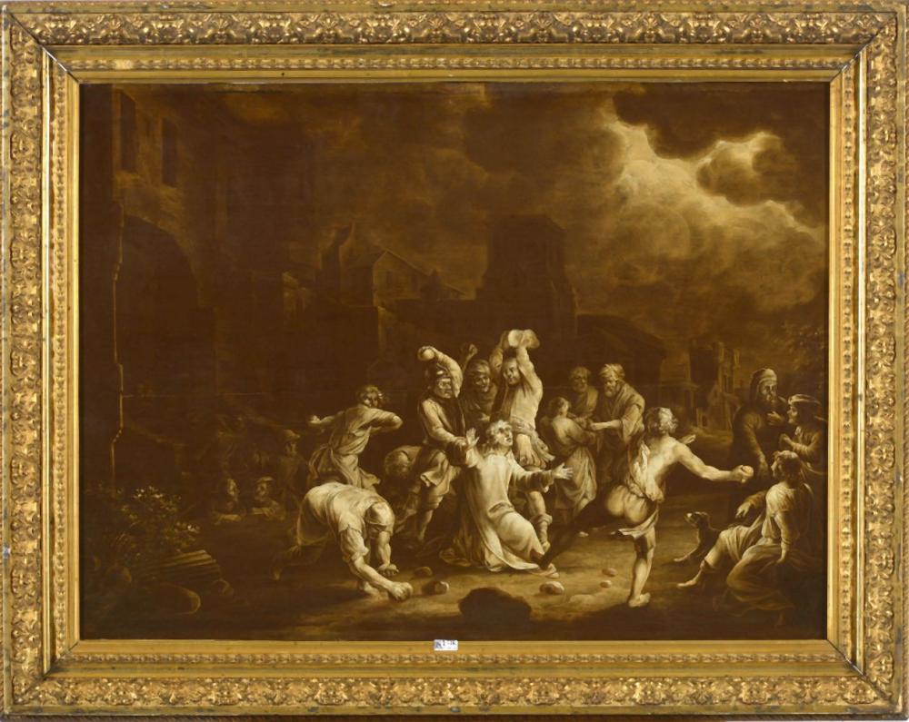 huile sur panneau de ch ne sc ne de lapidation en cama eu de bruns sign · Vanderkindere · 2025-09-09 Jacob de Wit comparable auction result: huile sur panneau de ch ne sc ne de lapidation en cama eu de bruns sign