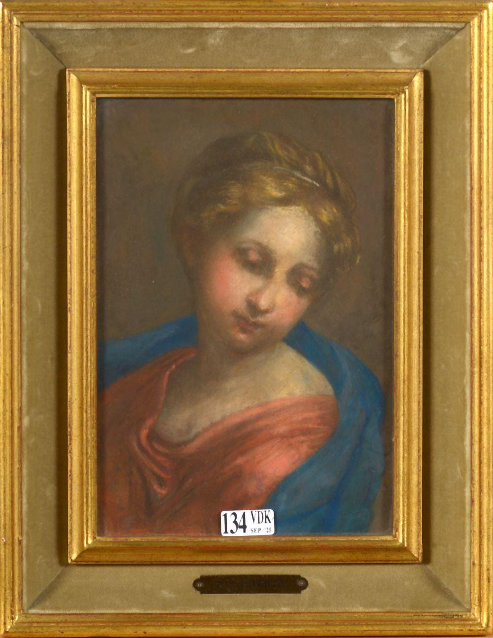 Antoine Joseph Wiertz comparable auction result: etude de jeune femme pastel sur papier attribu antoine joseph wiertz