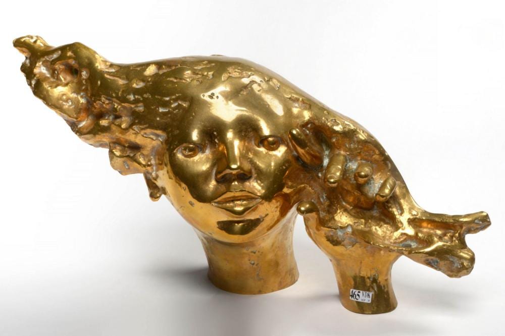 René Julien comparable auction result: la joueuse de fl te en bronze patine dor e sign sur la nuque ren jul