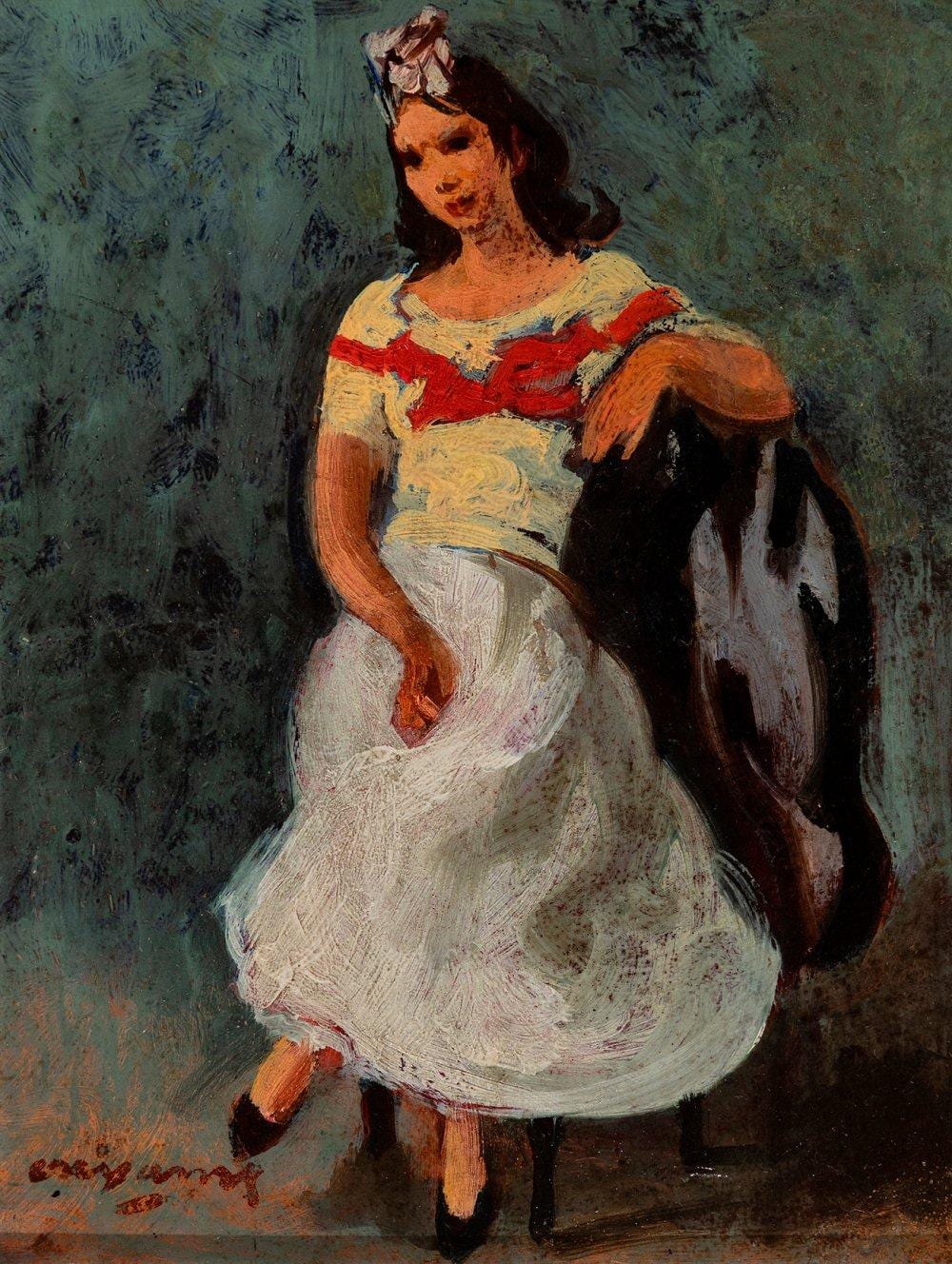 pere cr ixams pic barcelona 1893 1965 gypsy oil on panel signed in the lower left corner · Setdart Auction House · 2025-09-30 Pere Créixams Picó comparable auction result: pere cr ixams pic barcelona 1893 1965 gypsy oil on panel signed in the lower left corner
