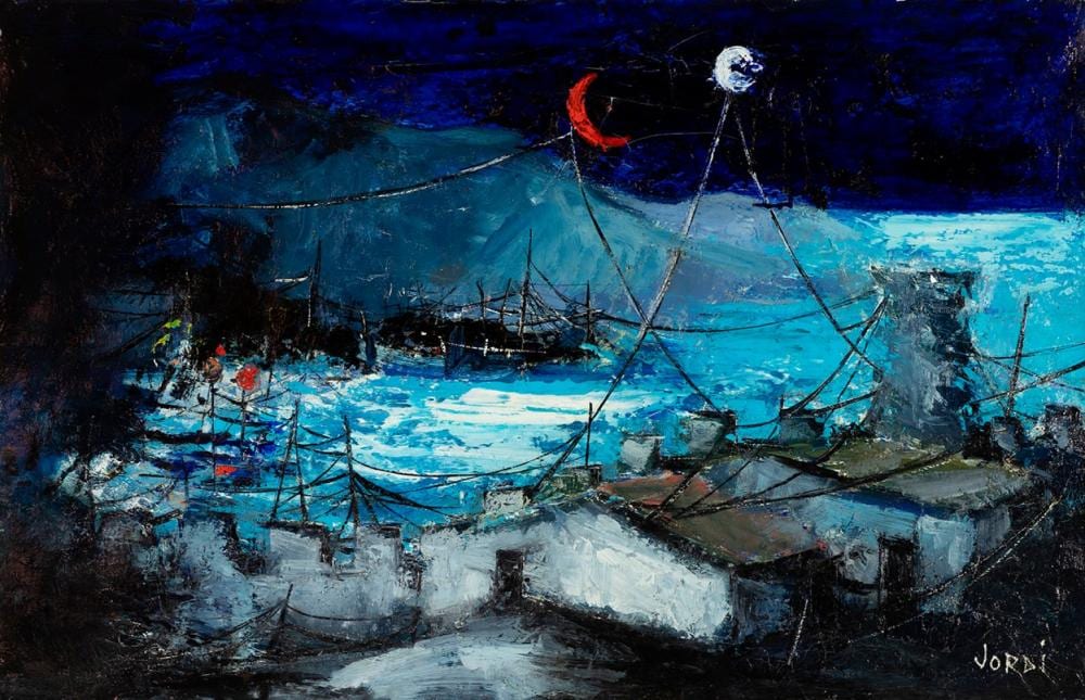 Jordi Mercadé Farrés comparable auction result: jordi mercad farr s barcelona 1923 2005 surrealist landscape oil on canvas signed in the lower right corner