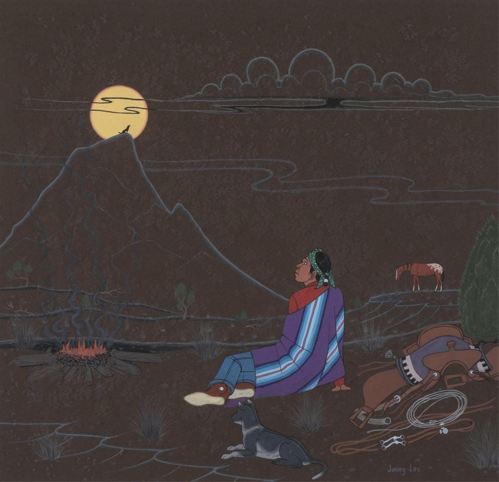 jerry lee waking up at camping · Santa Fe Art Auction · 2025-08-12 Jerry Lee comparable auction result: jerry lee waking up at camping