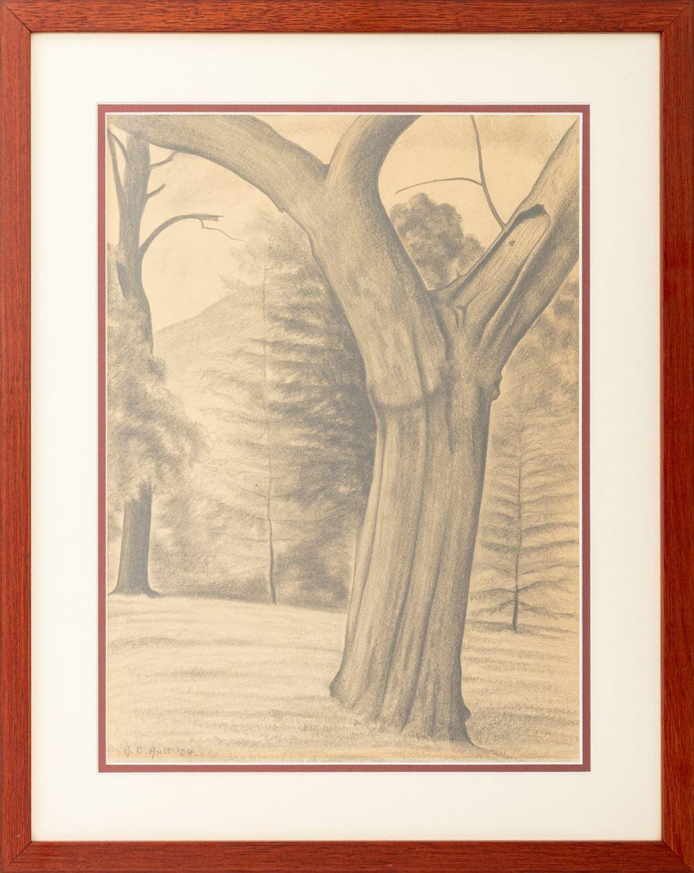 George Copeland Ault comparable auction result: george copeland ault old apple tree pencil
