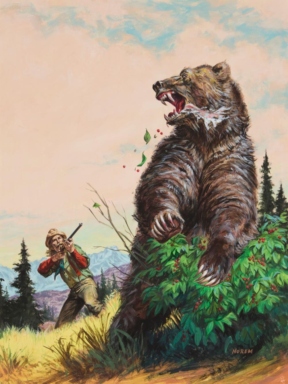 Earl Norem comparable auction result: earl norem 1923 2015 hunter and bear