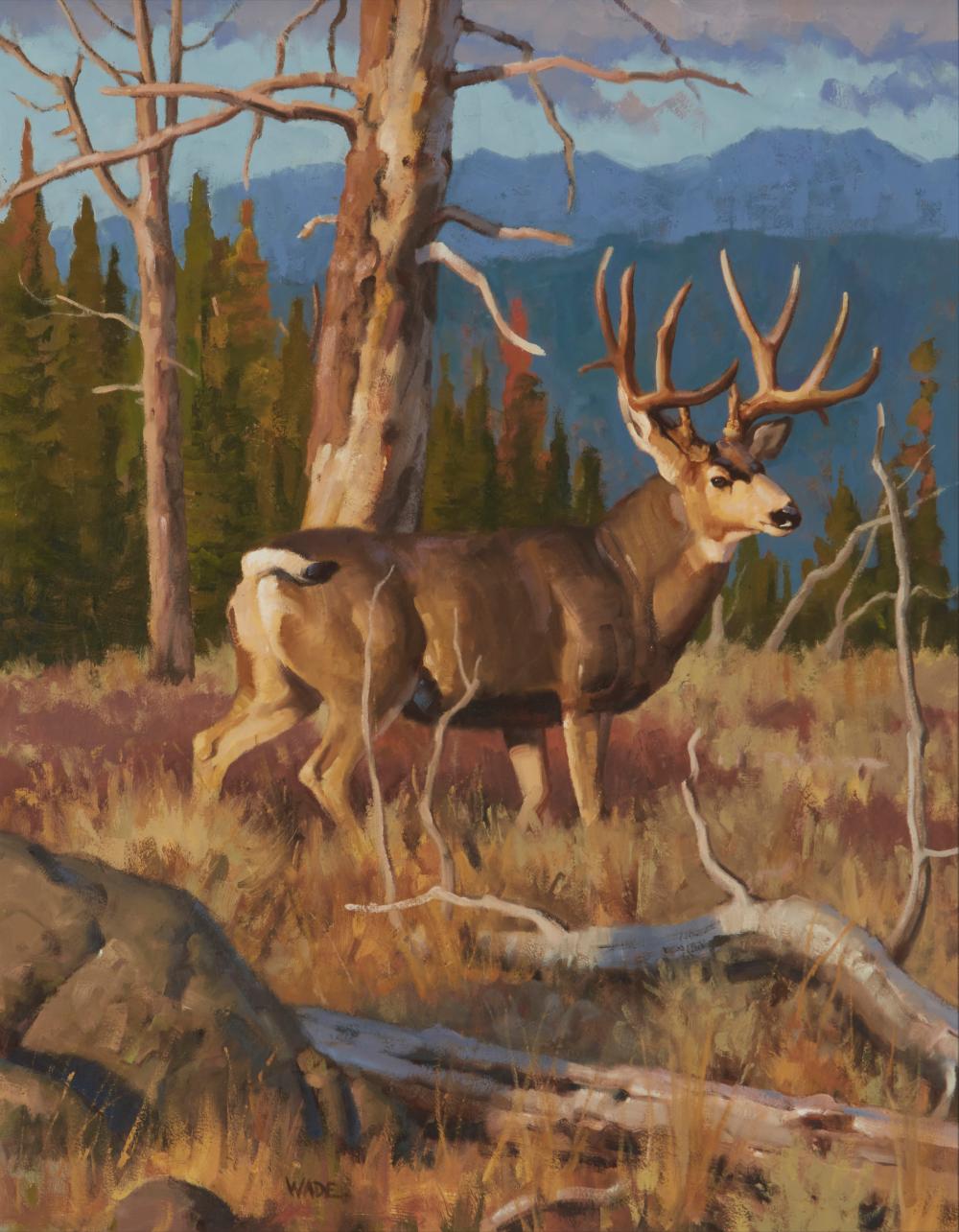 David Wade comparable auction result: david charles wade 1952 2019 mule deer