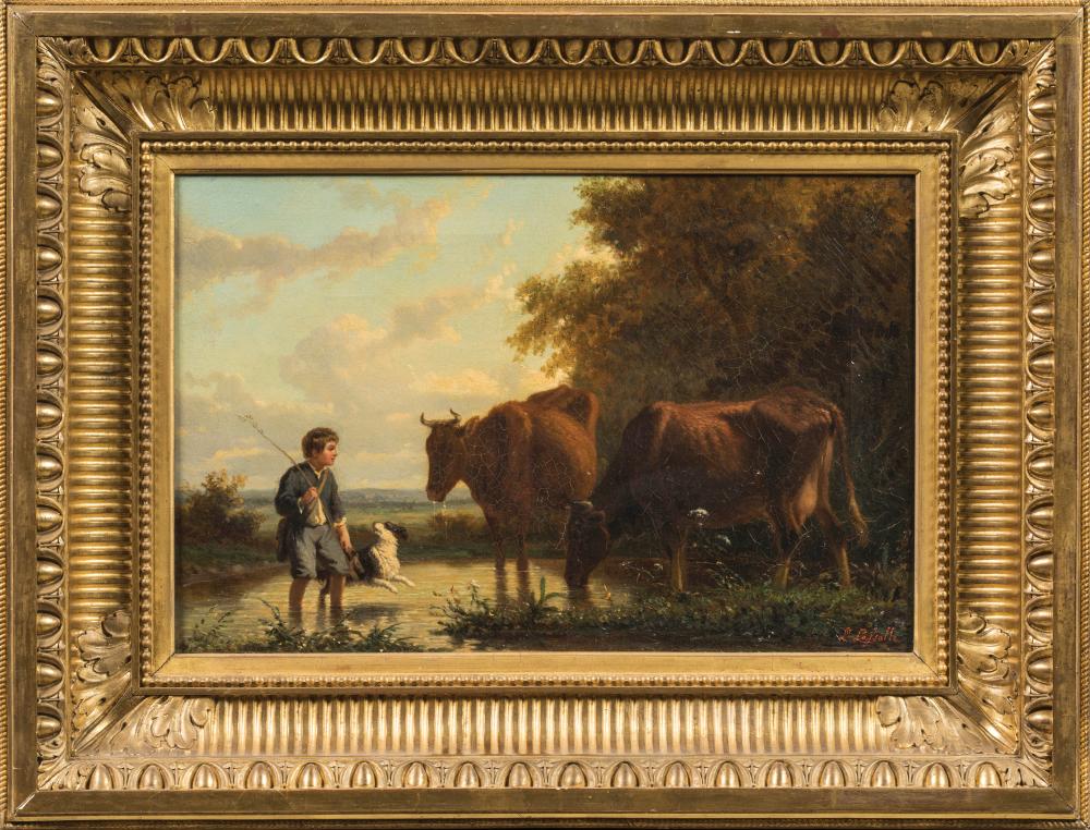 Louis-Simon Cabaillot-Lassalle comparable auction result: louis lassalle 1808 1885 jeune berger et ses deux vaches