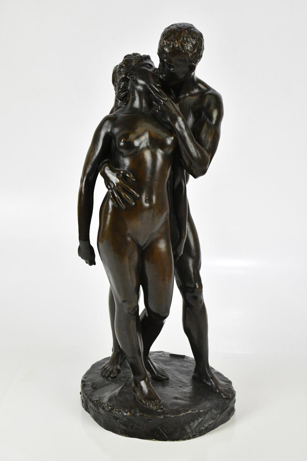Ferdinand Lepcke comparable auction result: ferdinand lepcke german 1866 1909 a patinated bronze figural group the kiss height 57cm
