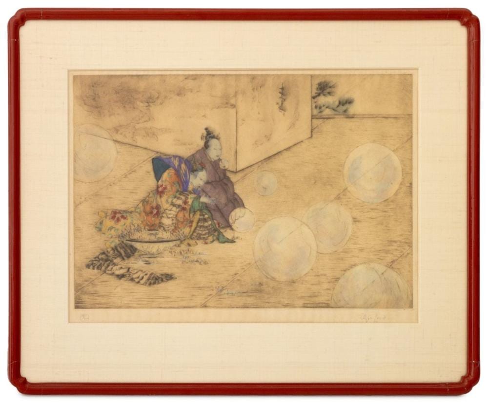 Elyse Lord comparable auction result: elyse lord bubbles etching