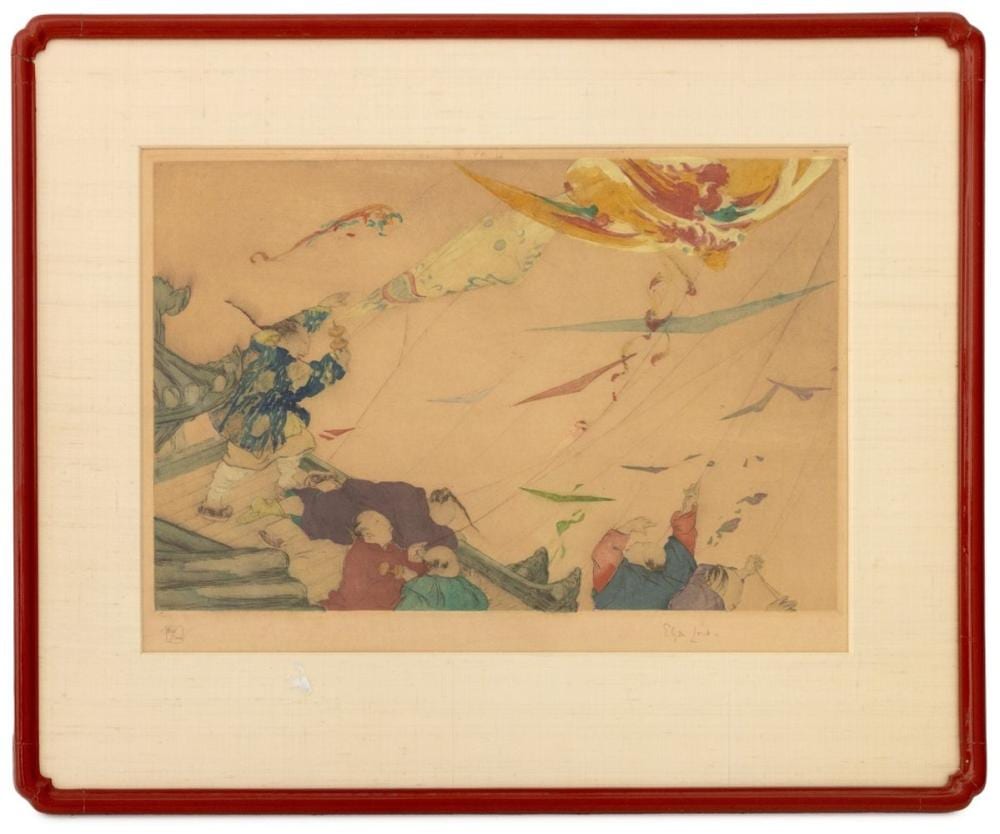 Elyse Lord comparable auction result: elyse lord kites etching
