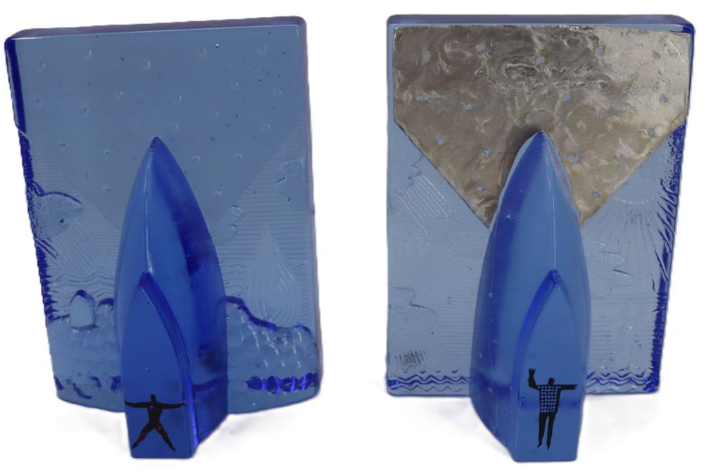 Bertil Vallien (1938-2018) Kosta Boda Blues Four Elements Sculpture sold by Sarasota Estate Auction, lot 292 — auction record photograph