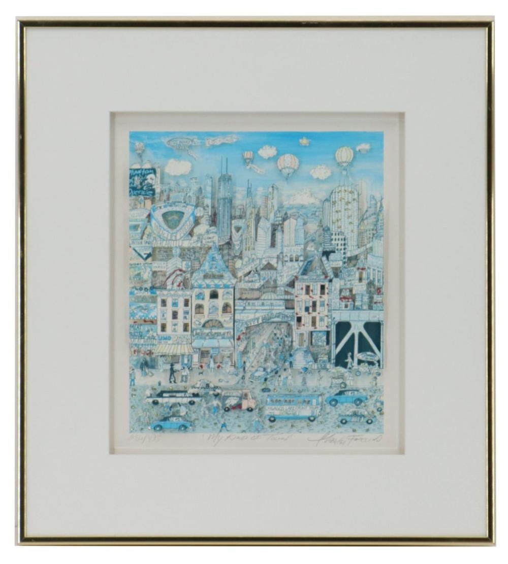 Charles Fazzino (Born 1955) American, Pop Art Cityscape Lithograph Print "My Kind of Town Town" sold by Sarasota Estate Auction, lot 303 — auction record photograph