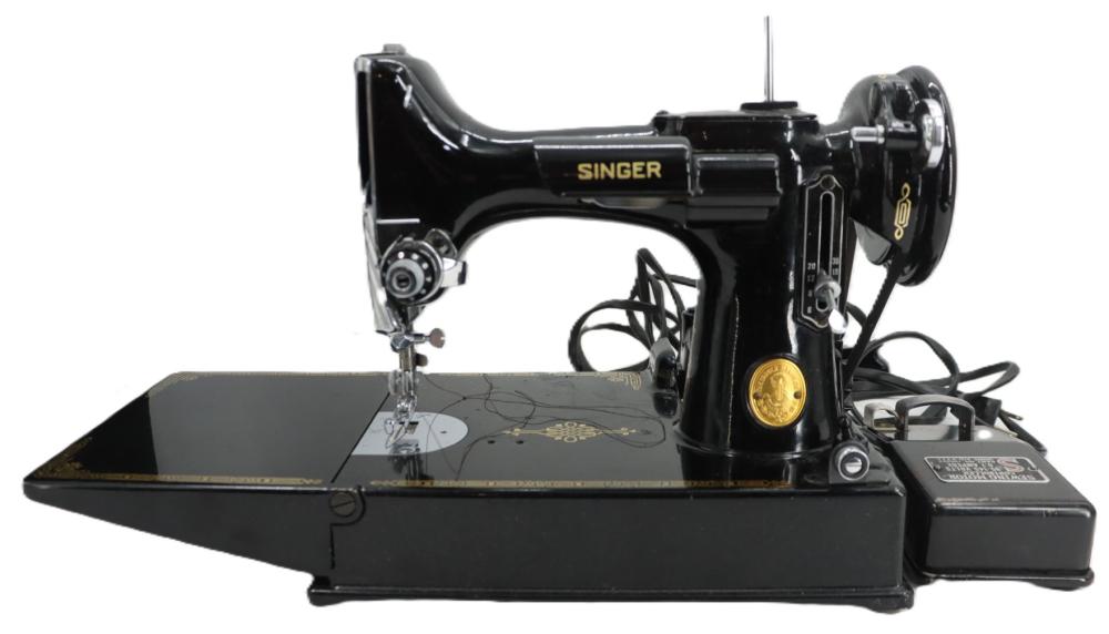 Vintage Receptacle Singer 221 3-Pin Sewing Machine sold by Sarasota Estate Auction, lot 956 — auction record photograph