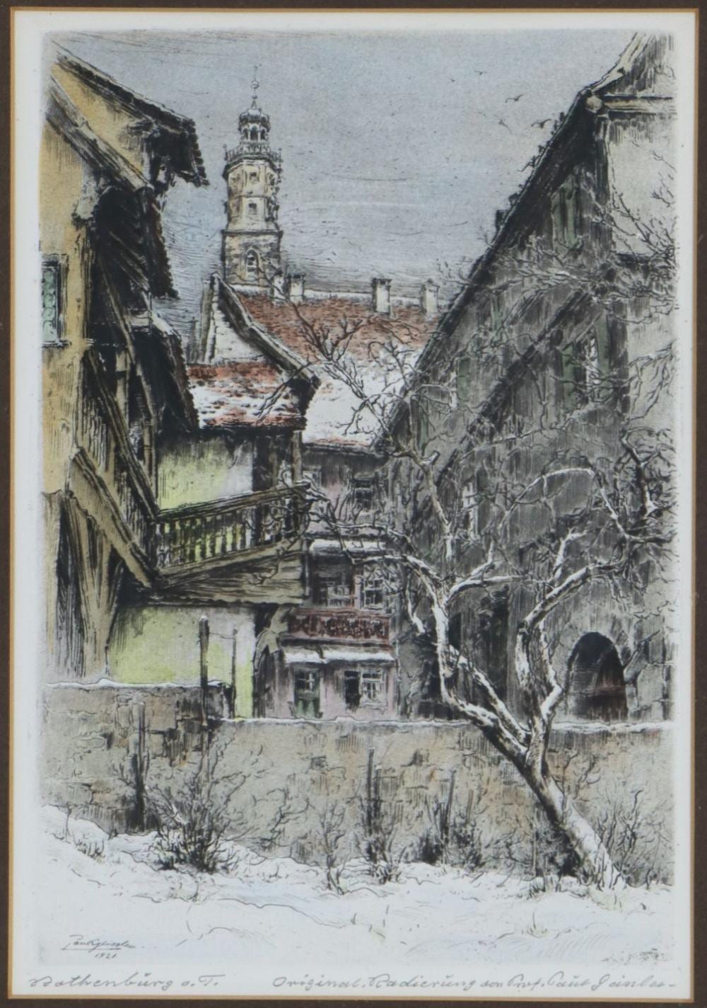 Paul Geissler comparable auction result: paul geissler 1881 1965 german architectural landscape etching of rothenburg