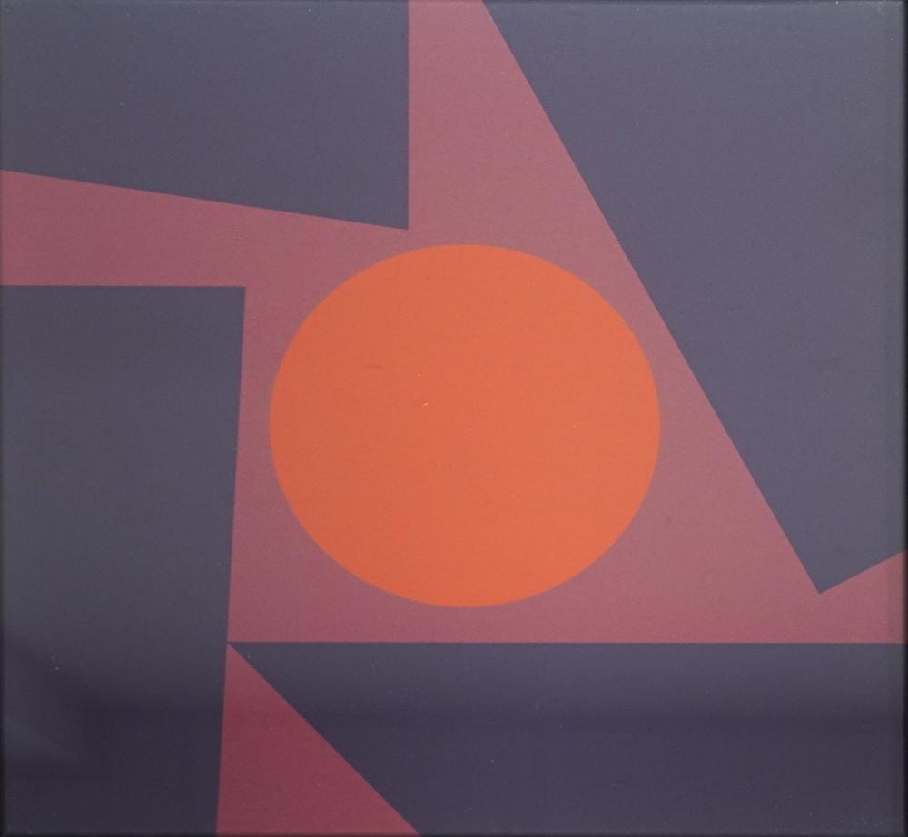Fritz Ruoff comparable auction result: fritz ruoff german 1906 1988 untitled screenprint in color apparently unsigned with artist name inscribed on verso frame 17 x 17 in 43 2 x 43 2 cm